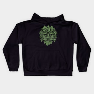 TRADITIONAL CELTIC WICCA PAGAN GREENMAN T-SHIRT AND MERCHANDISE Kids Hoodie